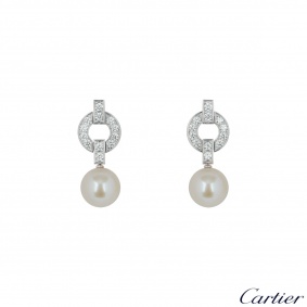 Cartier Himalia Diamond & Pearl Earrings B8039600